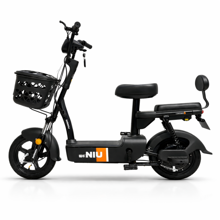 350W Electric Scooter with Seat, Front Basket & 48V 12Ah Battery