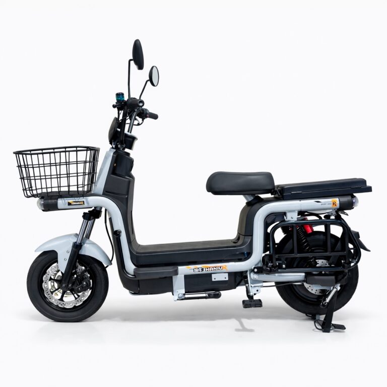 Electric Scooter with Seat and Front Basket, 60V 20Ah Battery