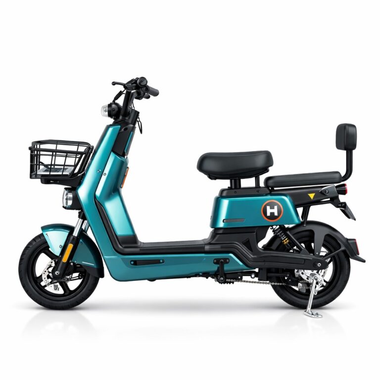 Electric Scooter with Seat and Front Basket, 1000W, 48V 20Ah Battery